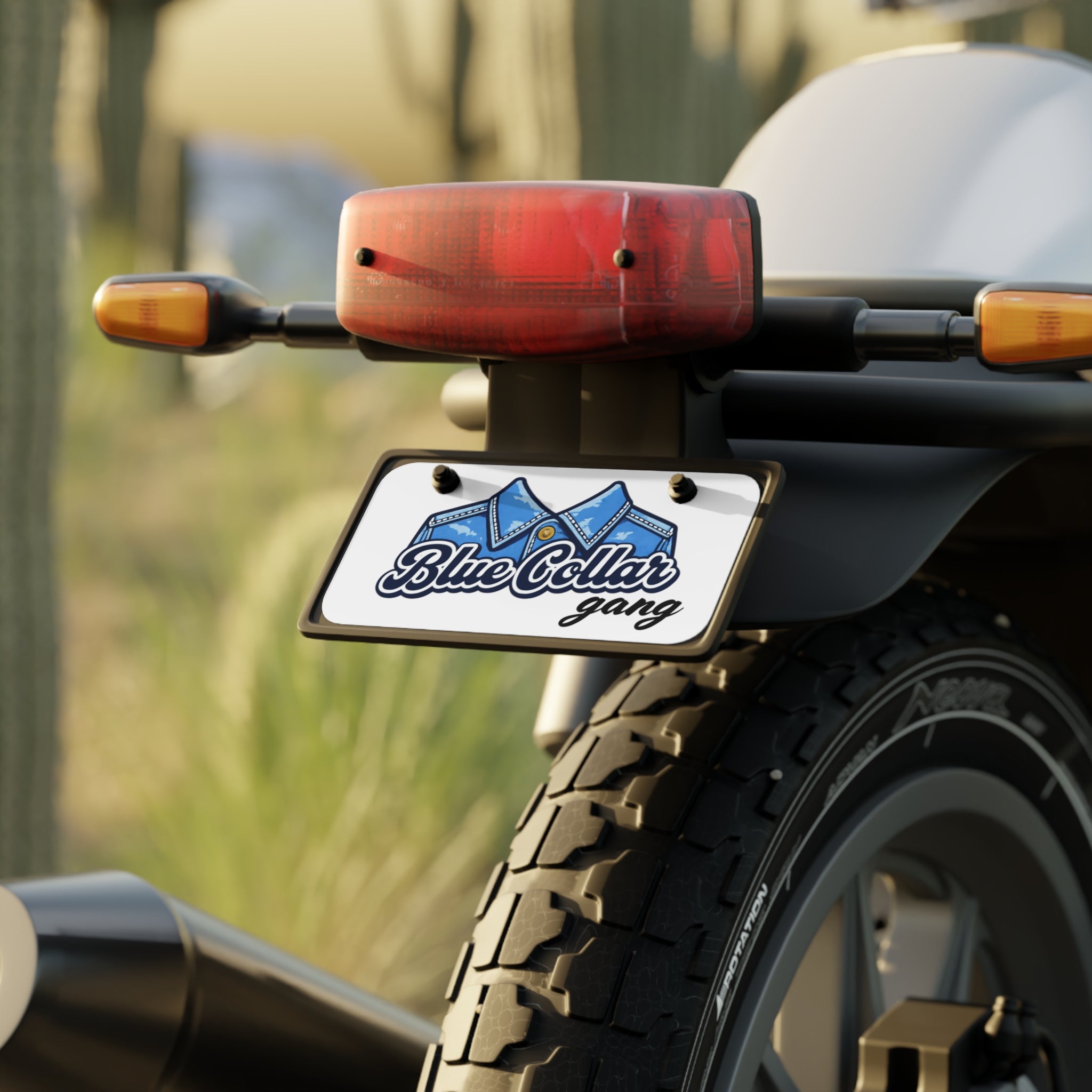 Mini Blue Collar Gang License Plate