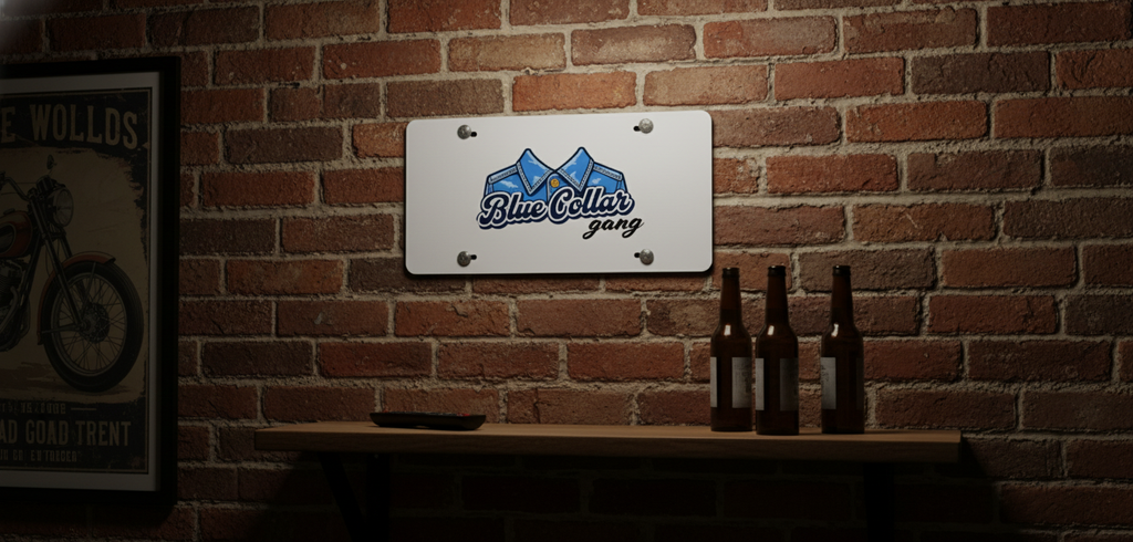 Blue Collar Gang License Plate